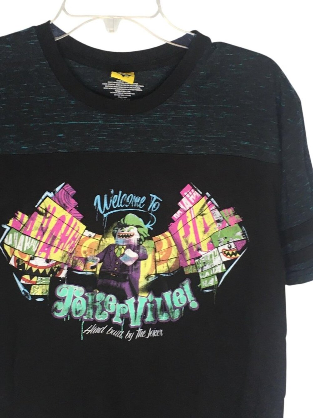 LEGO Batman Movie Shirt Mens Large Black Green Joker Graphic DC Comics